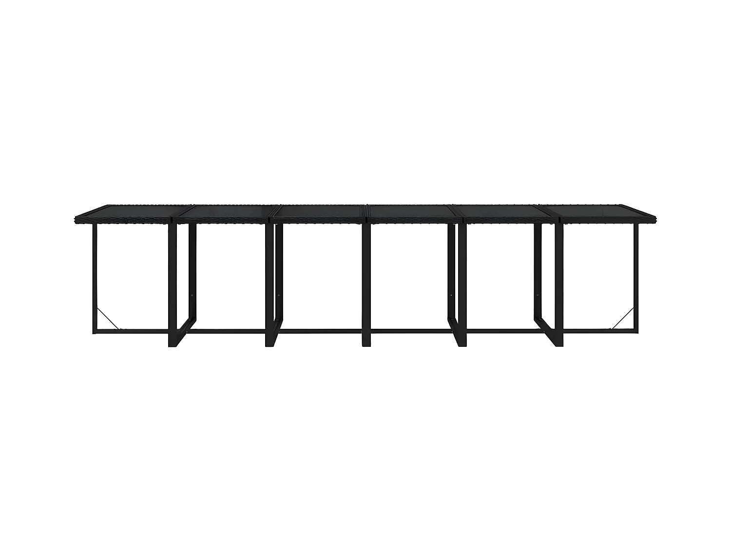 Set da Pranzo per Giardino 13 pz con Cuscini in Polyrattan Nero