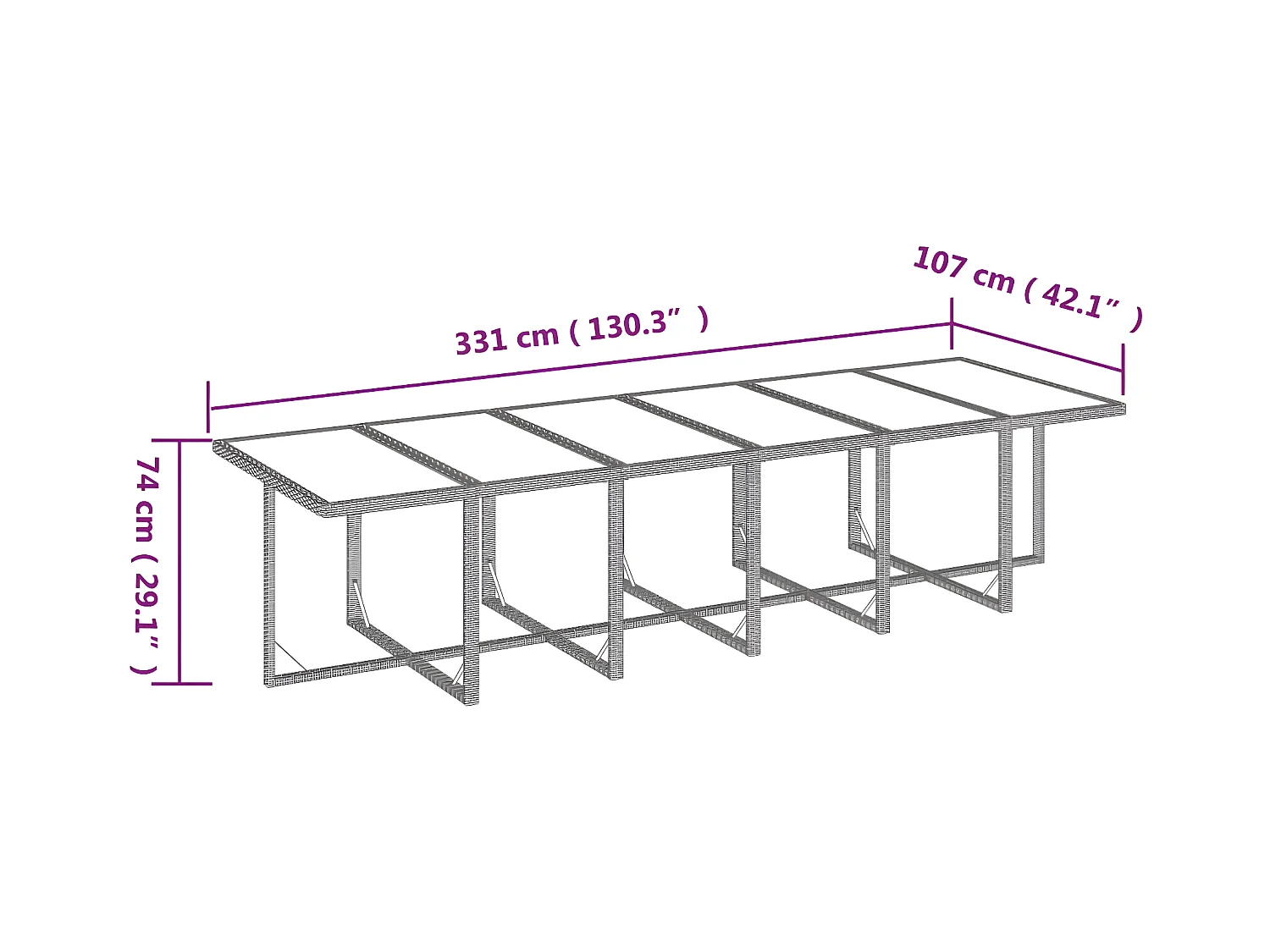 Set da Pranzo per Giardino 13 pz con Cuscini in Polyrattan Nero