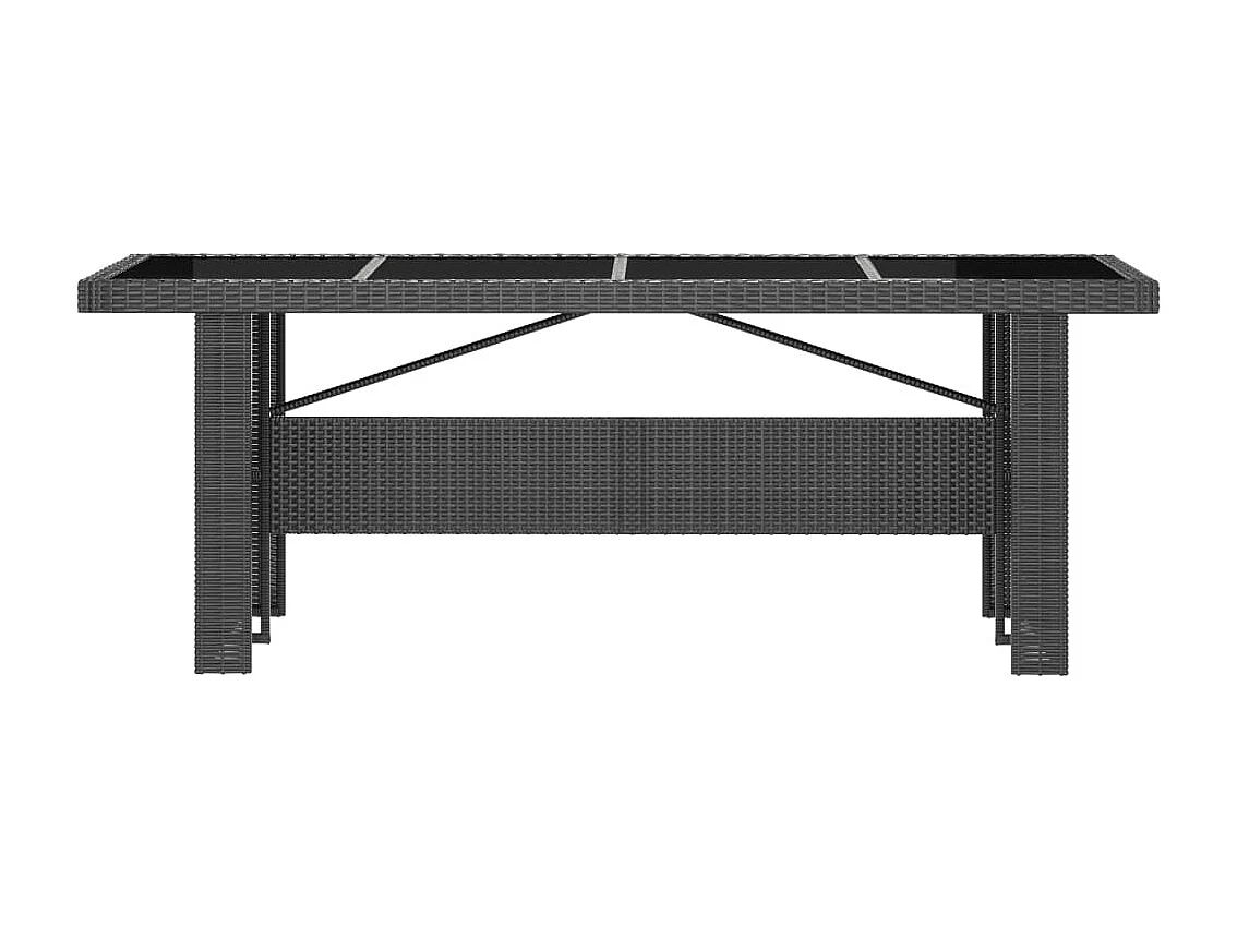 Set da Pranzo da Giardino 7 pz con Cuscini in Polyrattan Nero