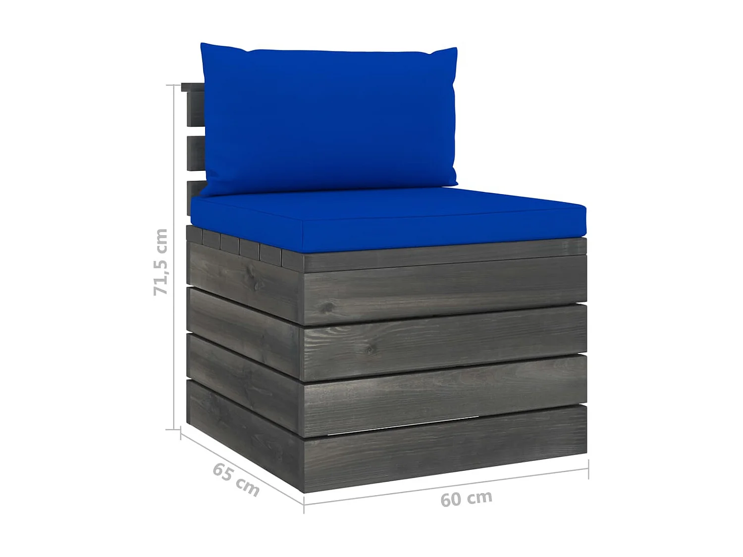 Salon palette de jardin 2 pcs avec coussins Bois de pin massif