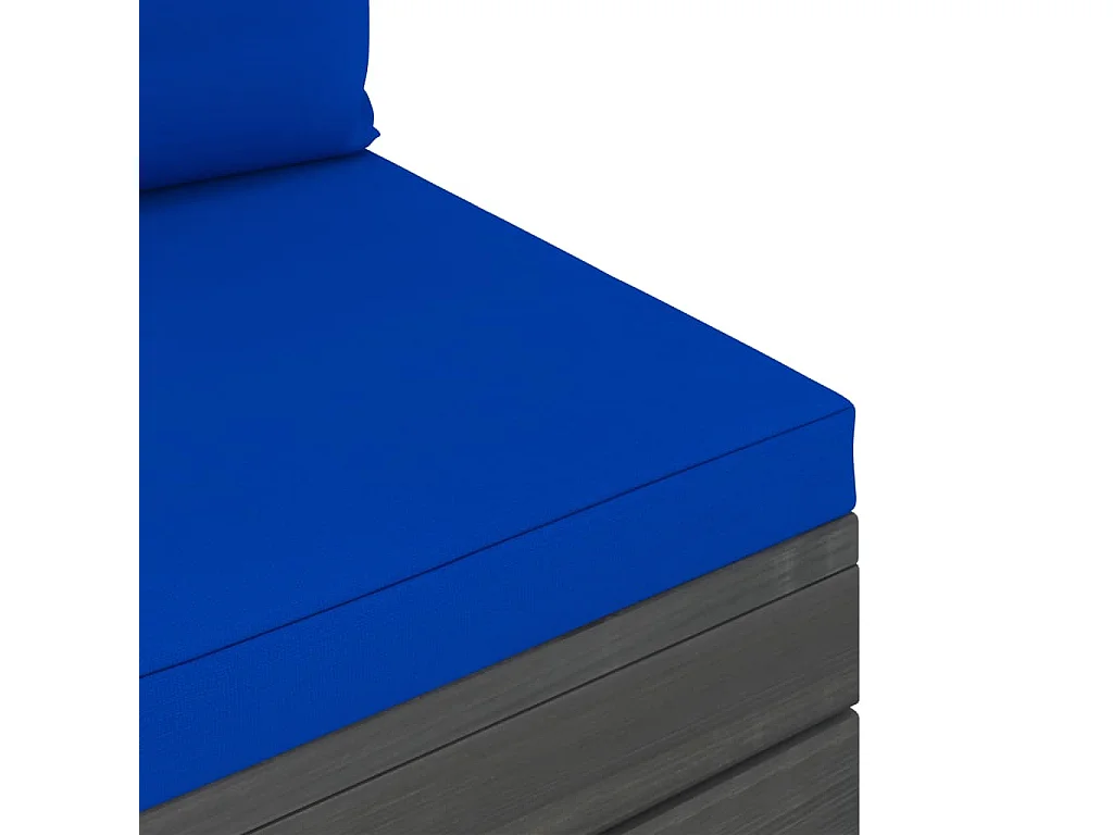 Set Divani da Giardino su Pallet 2 pz con Cuscini Massello Pino