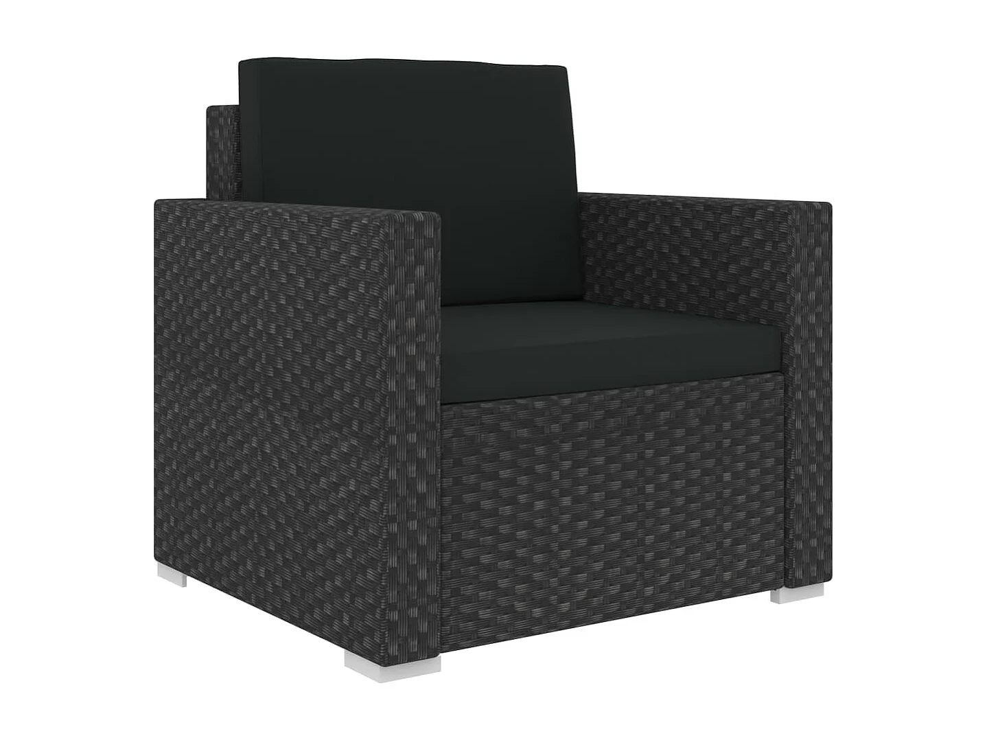 Salon de jardin 12 pcs avec coussins résine tressée noir