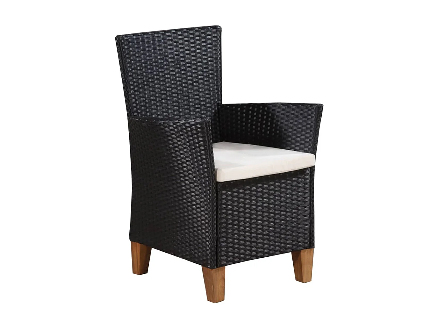 Ensemble à manger d'extérieur 5 pcs Résine tressée Noir marron