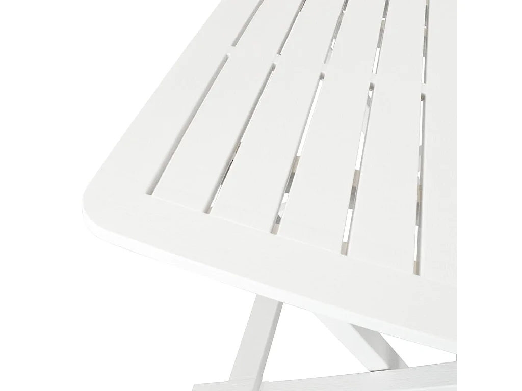 Ensemble de bistro pliable 3 pcs Plastique Blanc