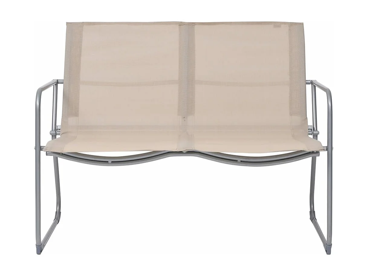 Salon de jardin 4 pcs Tissu et acier Crème