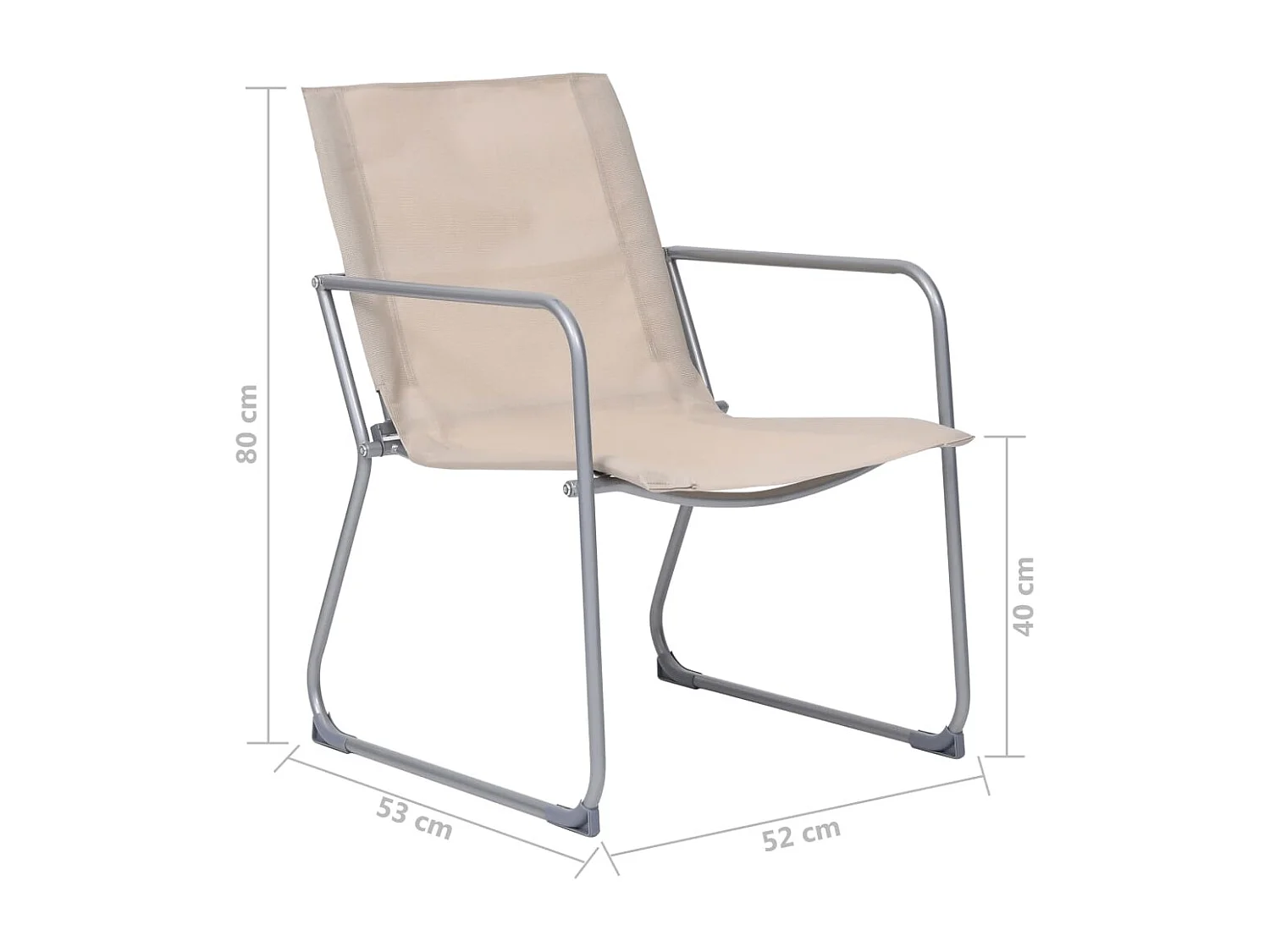 Salon de jardin 4 pcs Tissu et acier Crème