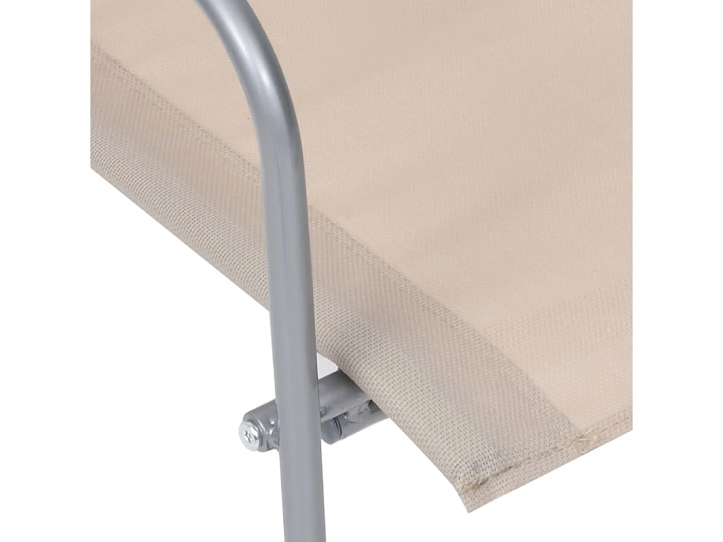 Salon de jardin 4 pcs Tissu et acier Crème