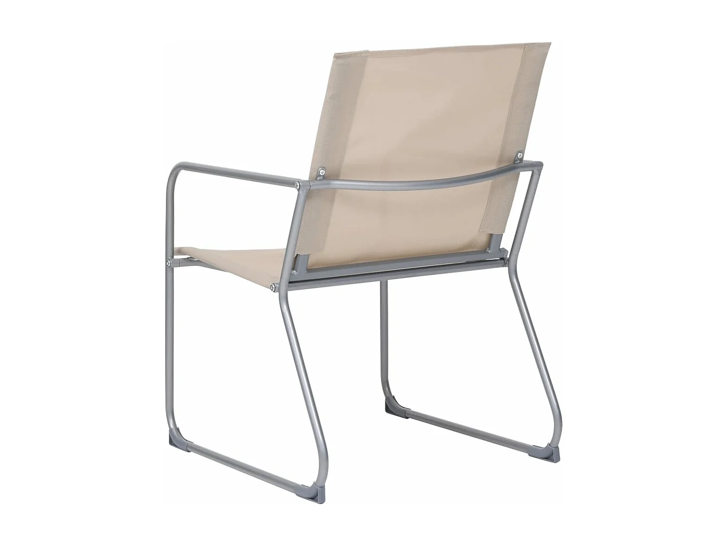 Salon de jardin 4 pcs Tissu et acier Crème