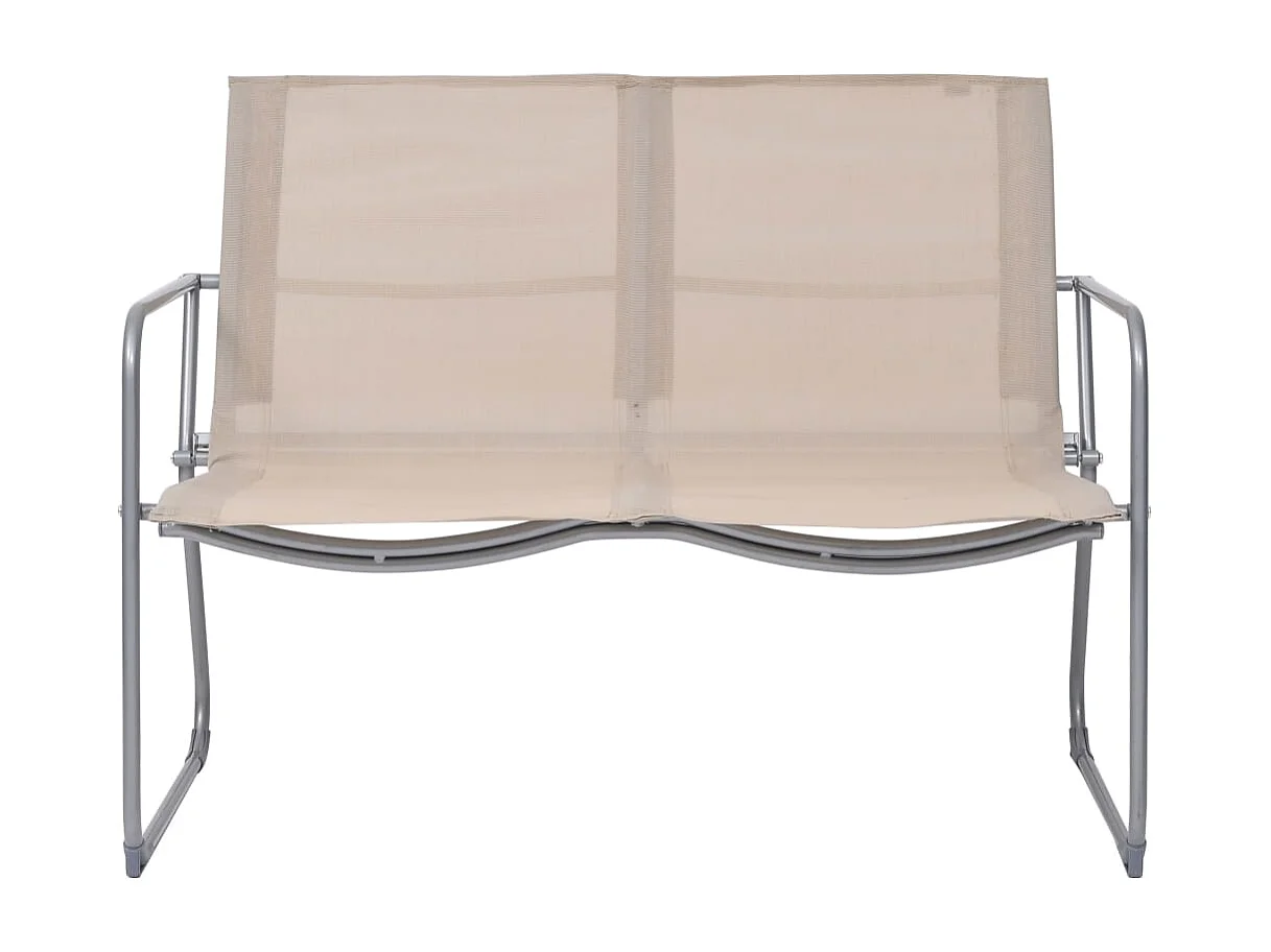 Salon de jardin 4 pcs Tissu et acier Crème