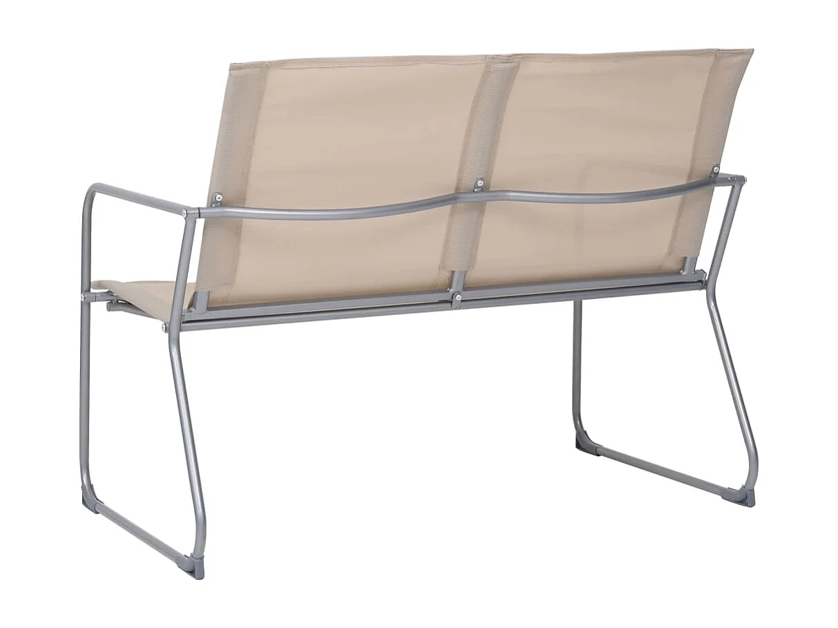 Salon de jardin 4 pcs Tissu et acier Crème