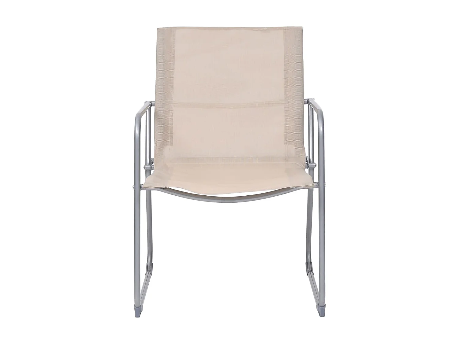 Salon de jardin 4 pcs Tissu et acier Crème
