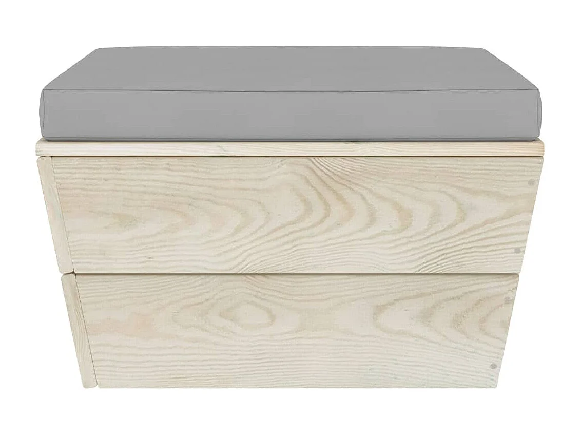 Set Divani da Giardino su Pallet 5 pz con Cuscini Legno Abete