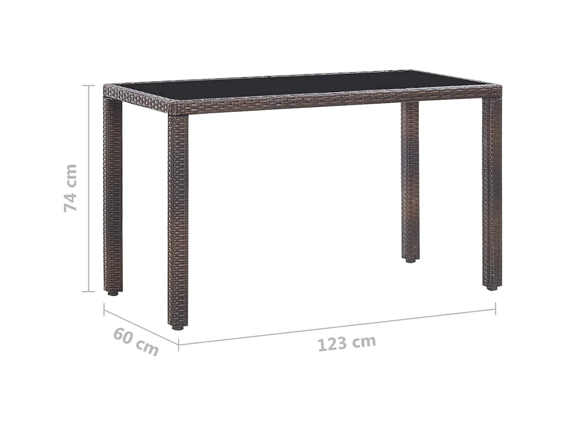 5-delige Tuinset met kussens poly rattan bruin