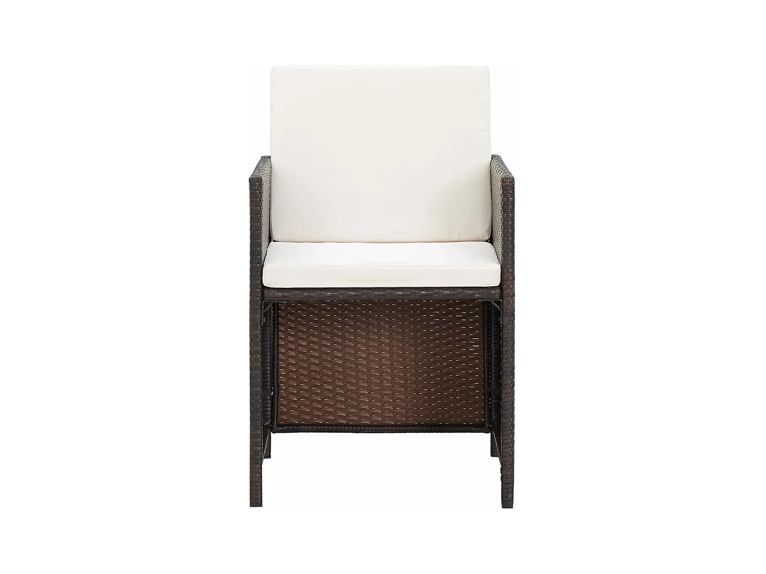 5-delige Tuinset met kussens poly rattan bruin