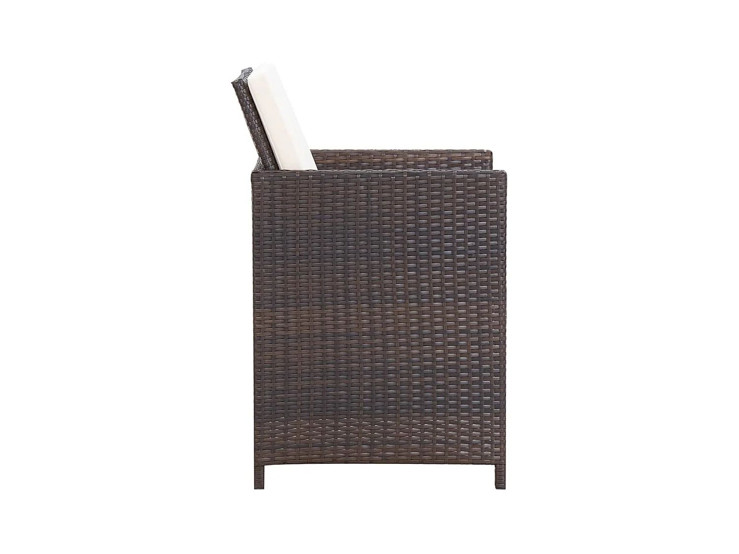 5-delige Tuinset met kussens poly rattan bruin