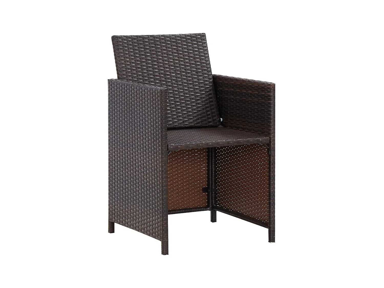 5-delige Tuinset met kussens poly rattan bruin
