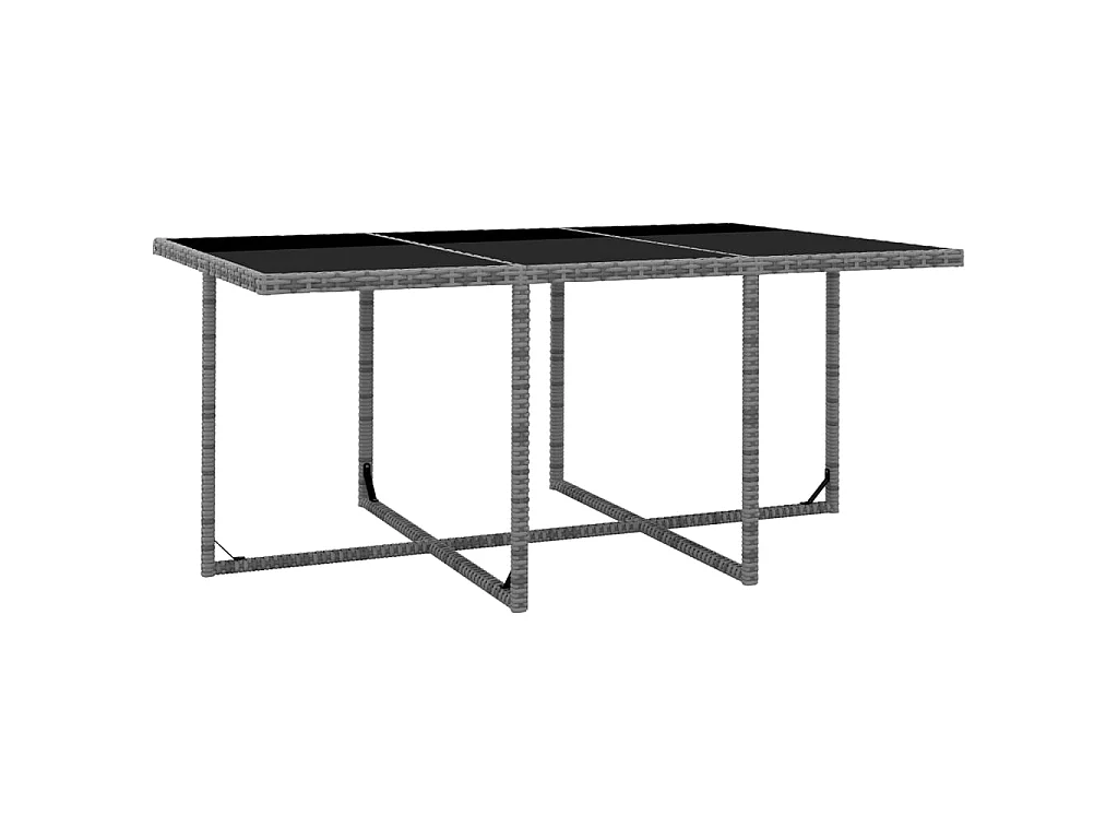 11 pcs conjunto jantar exterior c/ almofadões vime PE cinzento