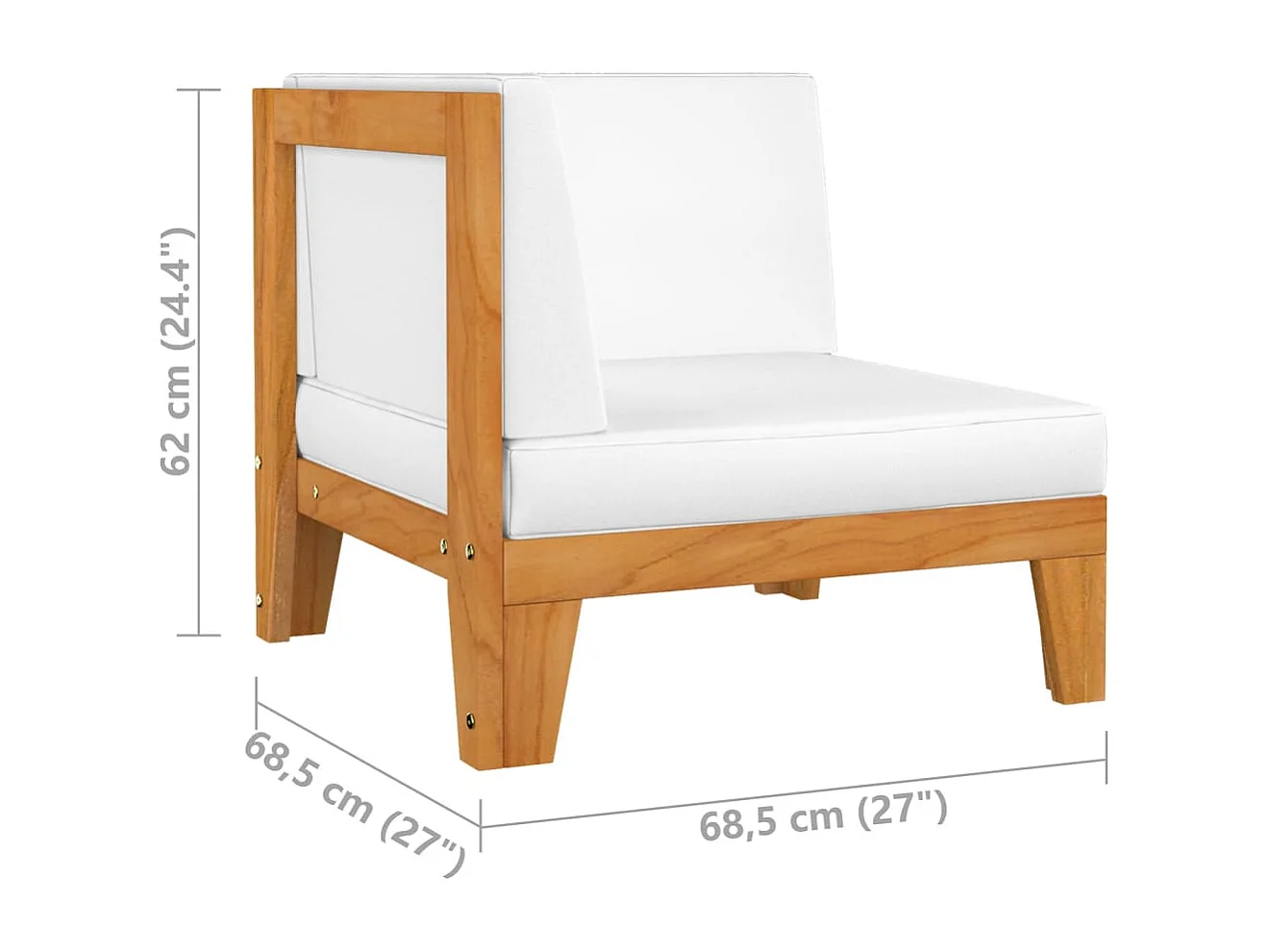 Set Divani da Giardino 4 pz con Cuscini in Massello di Acacia