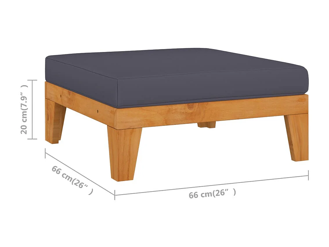 8-tlg. Garten-Lounge-Set mit Kissen Akazie Massivholz