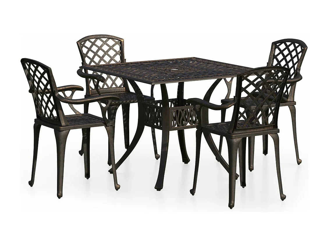 Ensemble de bistro 5 pcs Aluminium coulé Bronze
