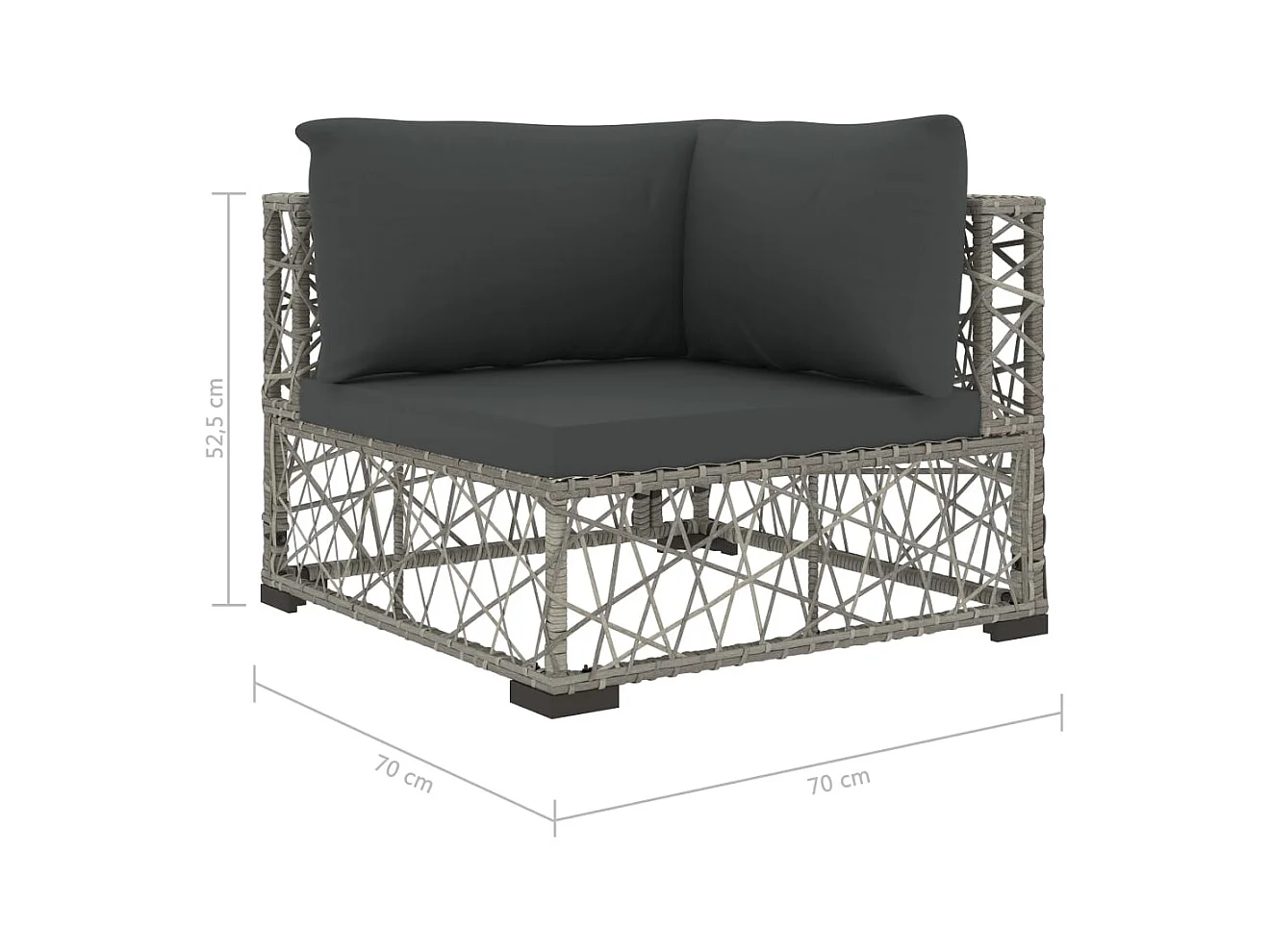 Salon de jardin 6 pcs avec coussins résine tressée gris