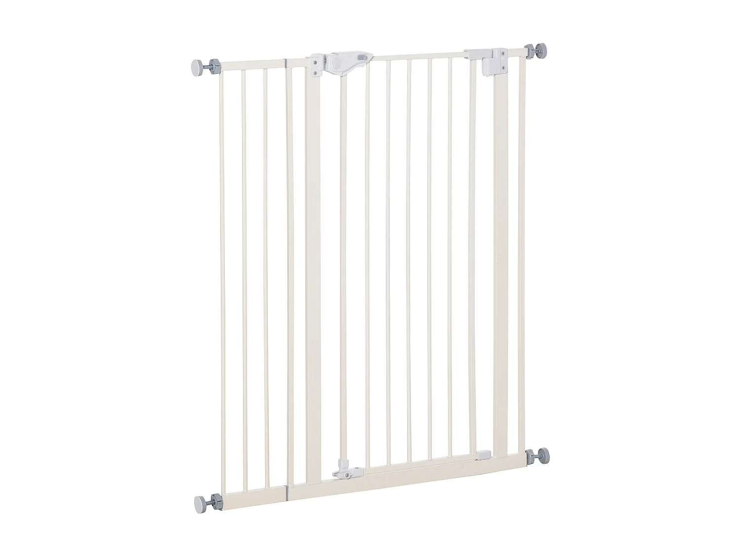 Barrière de sécurité longueur réglable dim. 74-84 cm ou 92-102 cm sans perçage métal plastique blanc