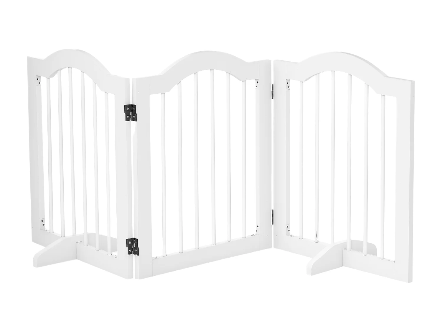 Barrière modulable pliable barrière de sécurité 154,5L x 61H cm MDF blanc