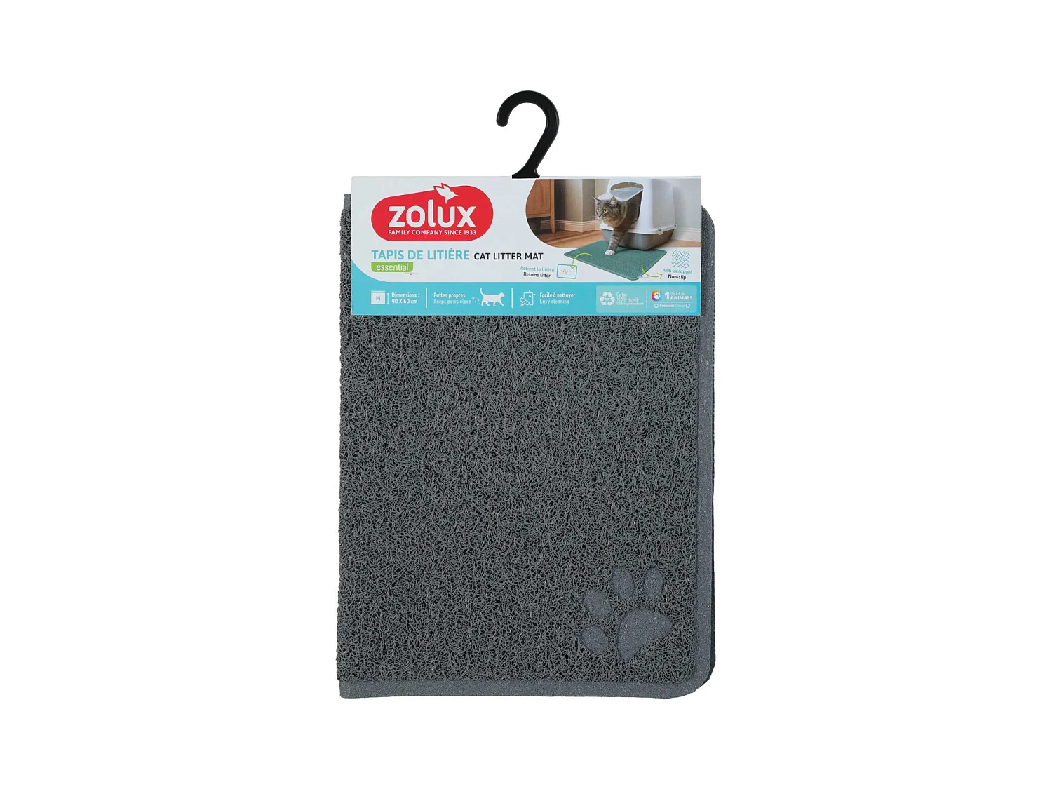 Tapis gris pour maison de toilette M - 40 x 60 cm