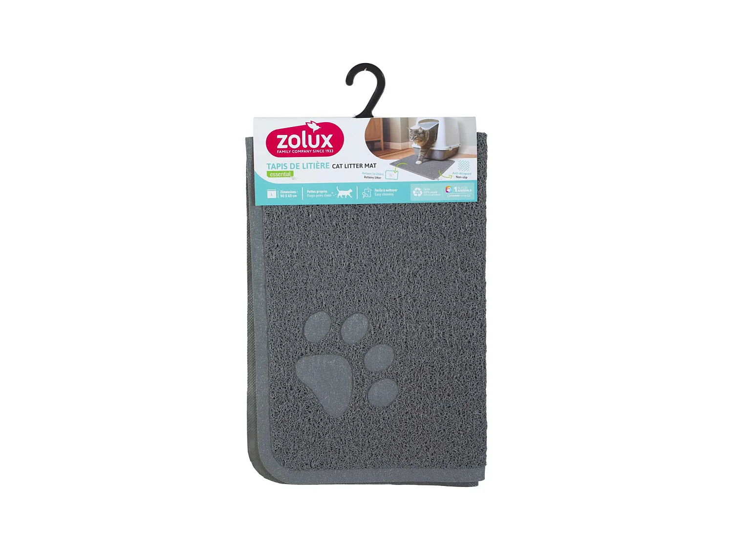 Tapis gris pour maison de toilette L - 60 x 90 cm