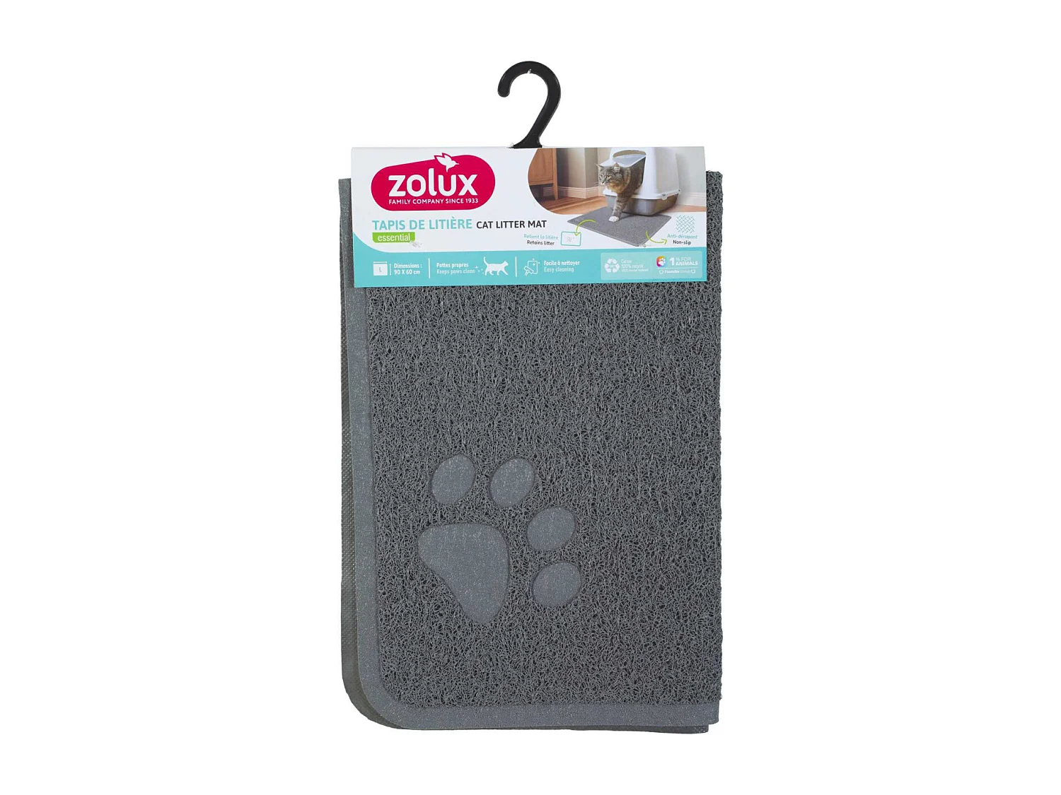 Tapis gris pour maison de toilette L - 60 x 90 cm