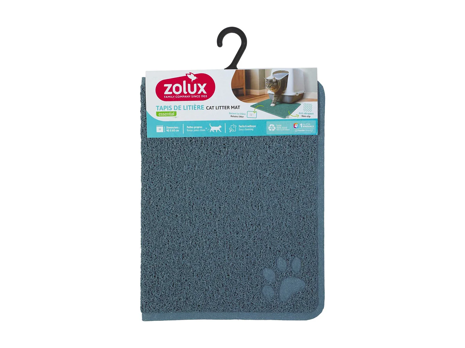 Tapis bleu pour maison de toilette M - 40 x 60 cm