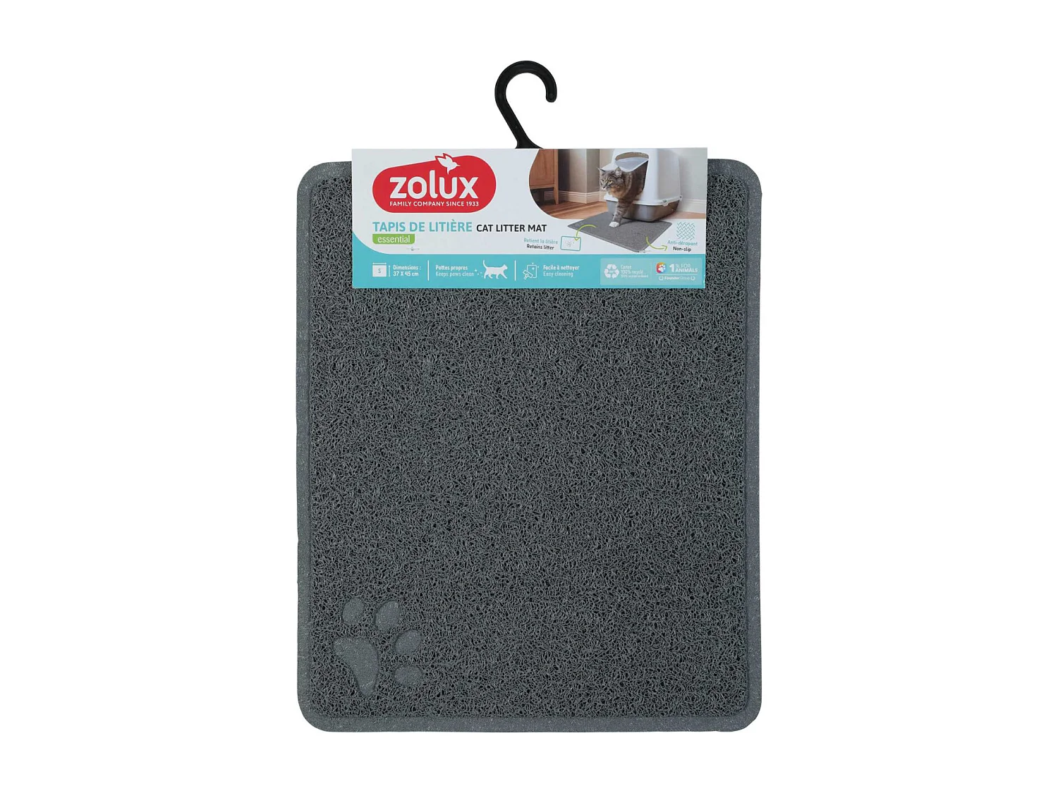 Tapis gris pour maison de toilette S - 37 x 45 cm