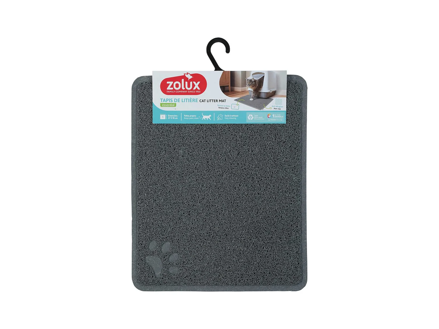 Tapis gris pour maison de toilette S - 37 x 45 cm