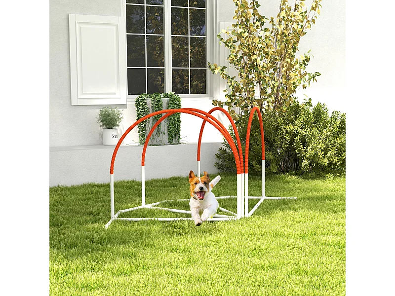 Kit d'agilité pour chien 4 pièces - hooper agility - arceaux entrainement, obstacle, sac de transport inclus