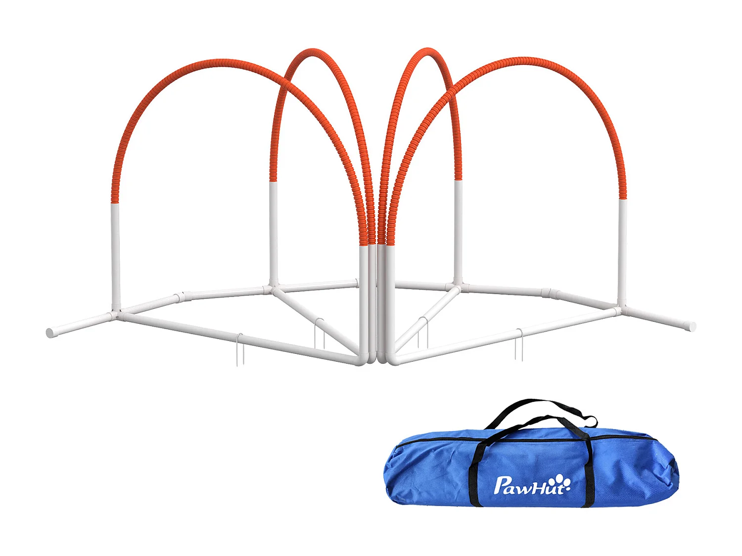 Kit d'agilité pour chien 4 pièces - hooper agility - arceaux entrainement, obstacle, sac de transport inclus