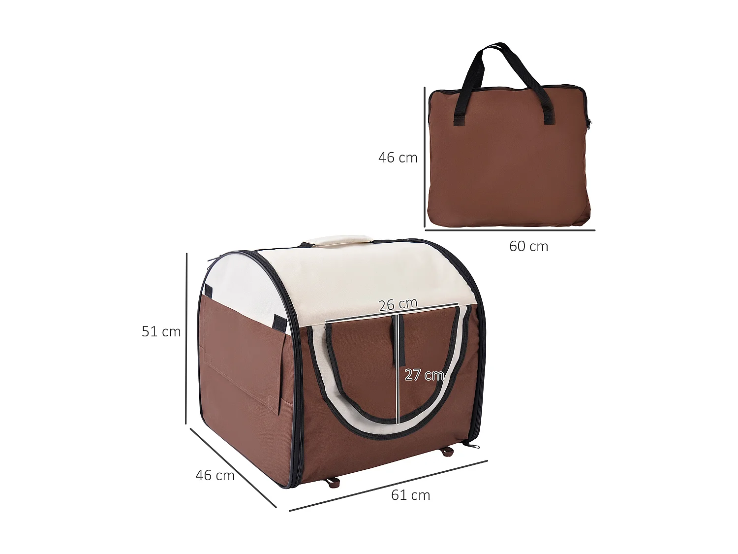 Sac de transport chien caisse pliable chien avec coussin amovible