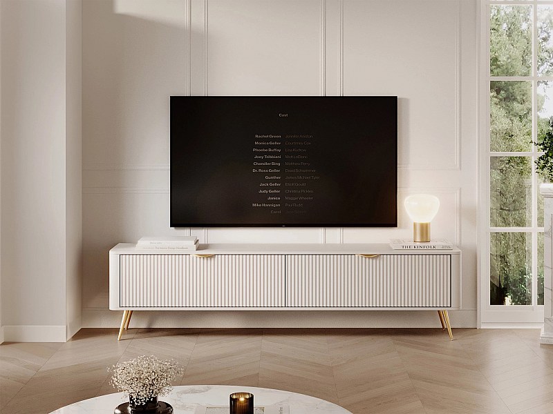 Meuble TV Lectum I, Beige, 200x52x38cm