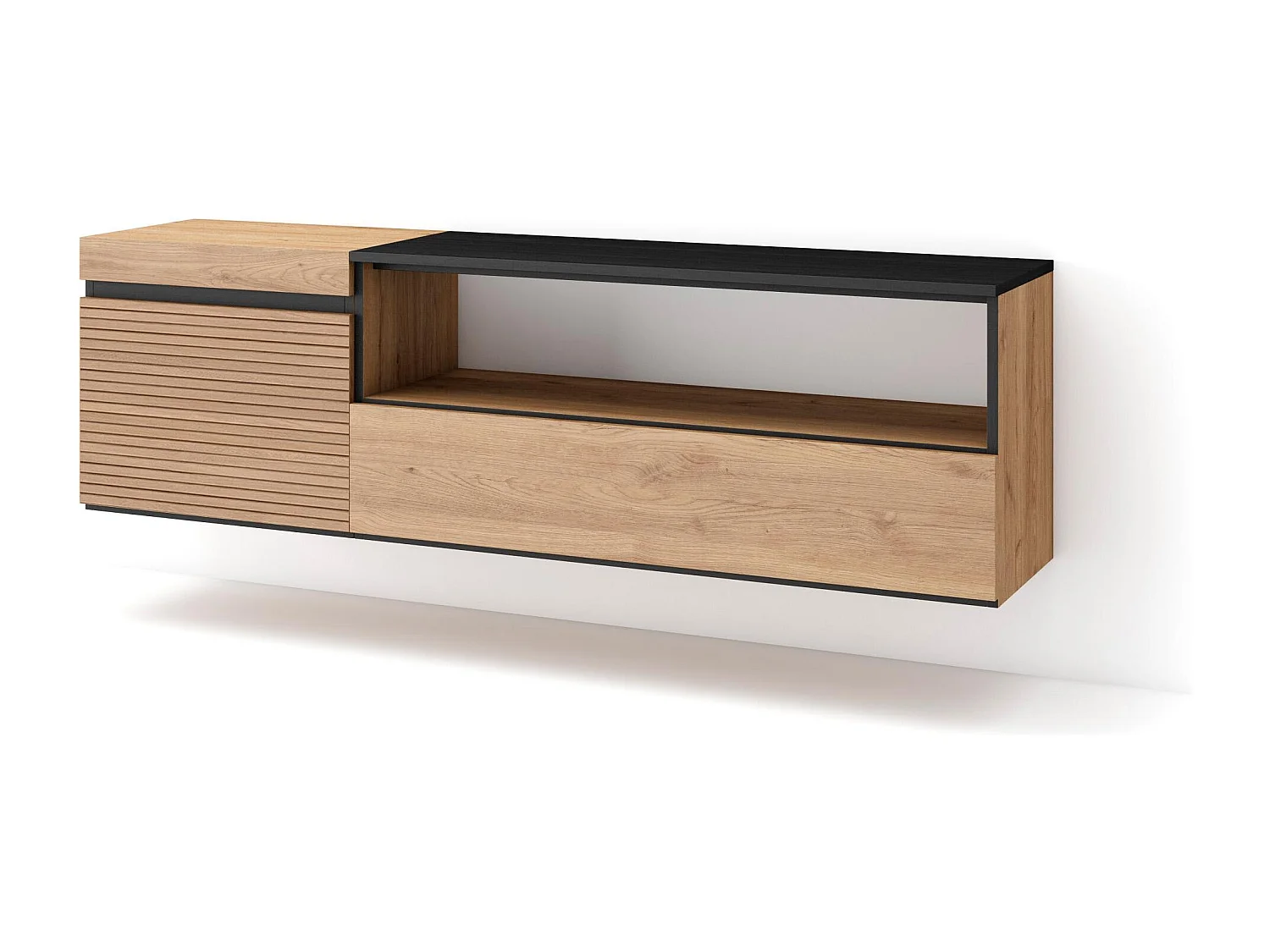 Móvel de TV, 150x35x45cm, Para televisores até 65", Suspensos, Carvahlo