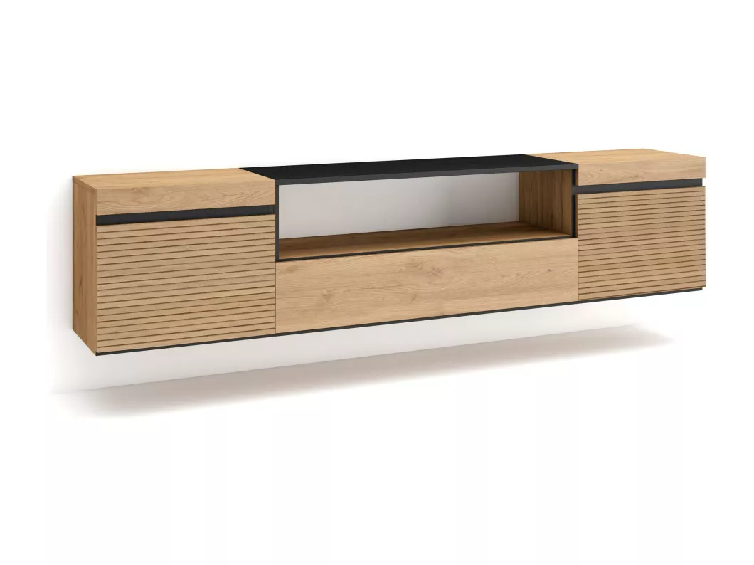 Kauf Unique TV-Schrank, Lowboard, 200x45x35cm, Für TV-Geräte bis zu 80", Hängend, Eiche