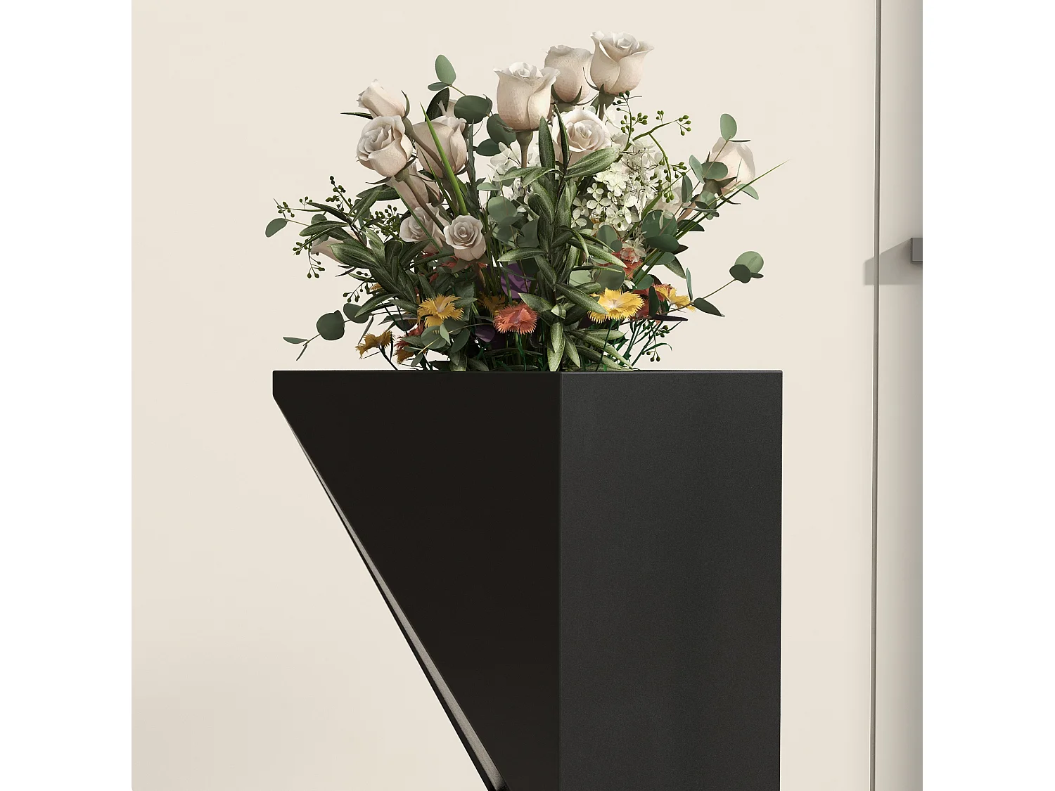 Pots pour plantes d'intérieur 3 zones de plantation trous de drainage métal noir