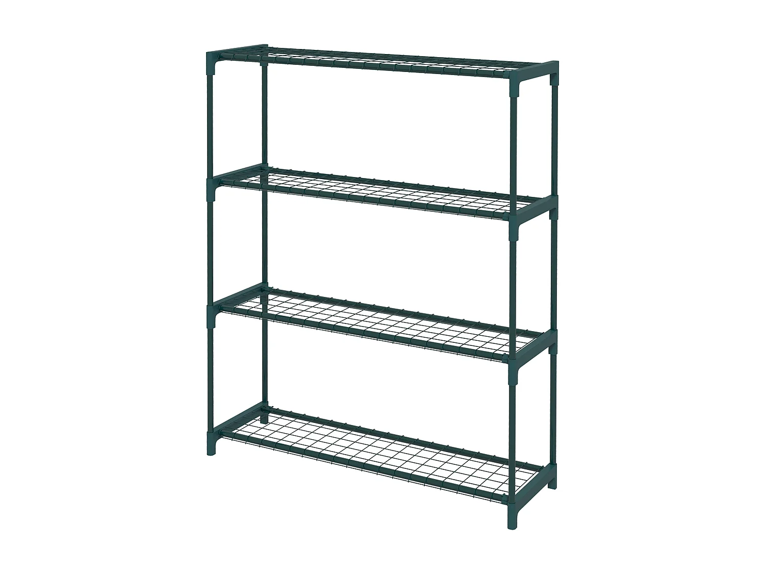 Étagère à fleurs 4 niveaux dim. 89L x 28l x 107H cm acier vert