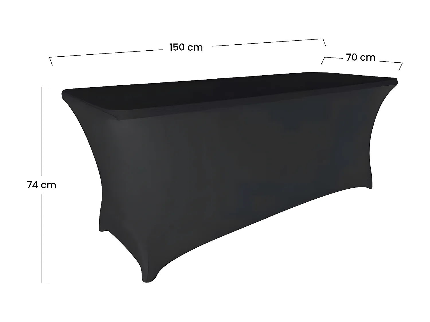 Copertura Protettiva per Tavolo Rettangolare 150x70x74cm Nero RDM Design&Basic