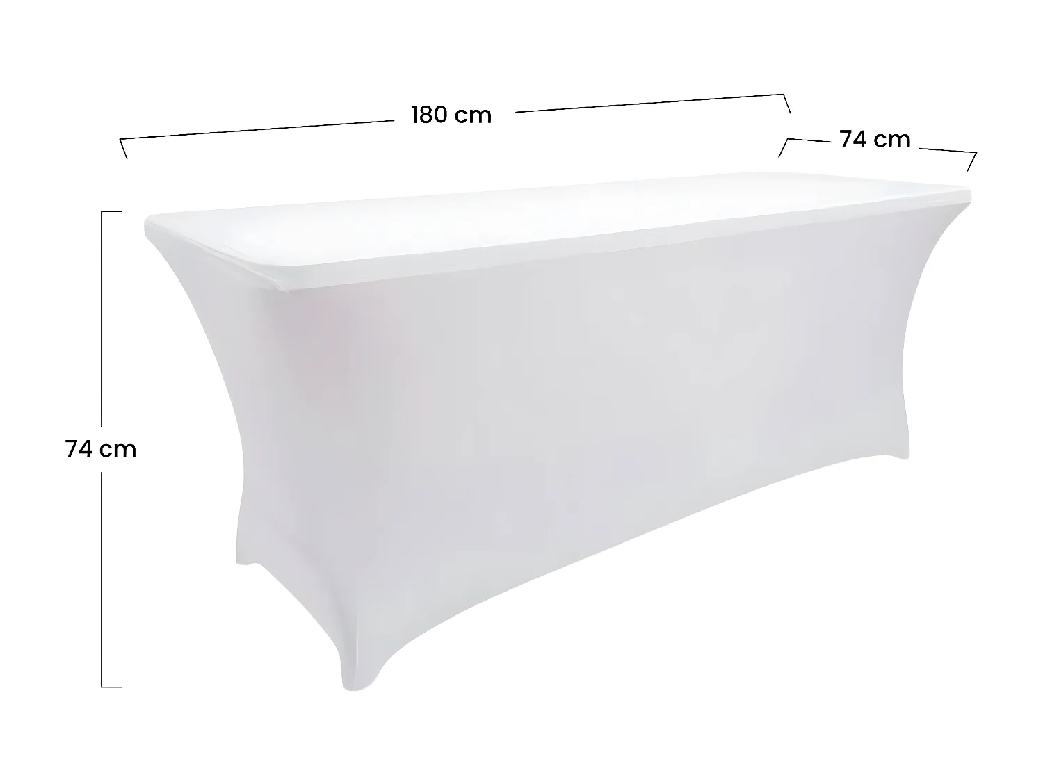 Copertura Protettiva per Tavolo Rettangolare 180x74x74cm Bianco RDM Design&Basic