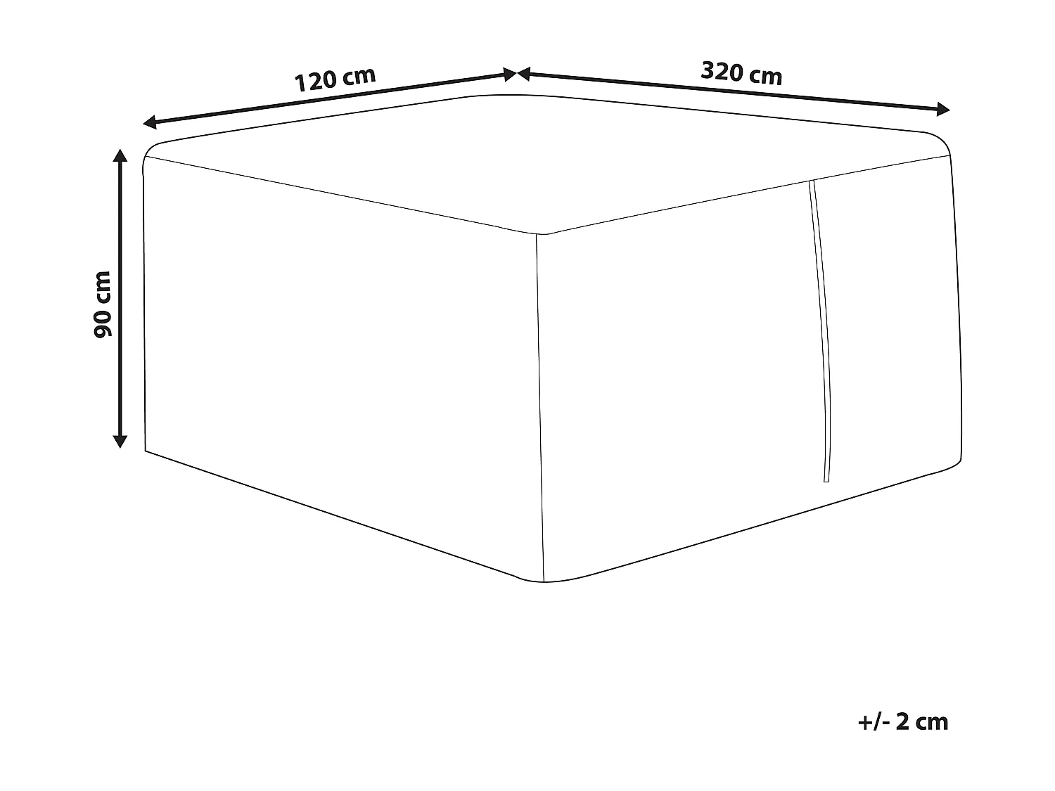 Bâche de protection CHUVA 320 cm 120 cm 90 cm Gris