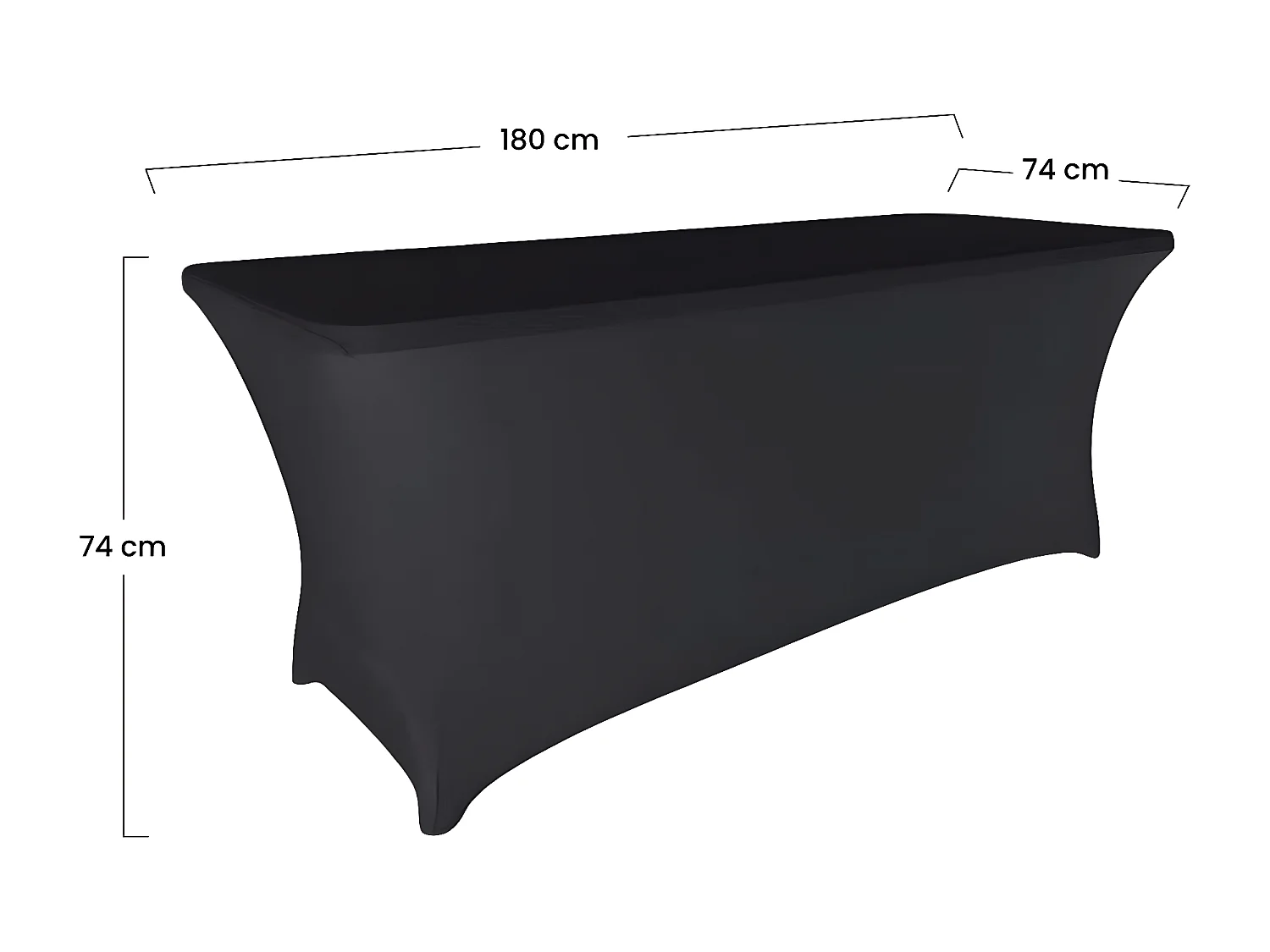 Copertura Protettiva per Tavolo Rettangolare 180x74x74cm Nero RDM Design&Basic