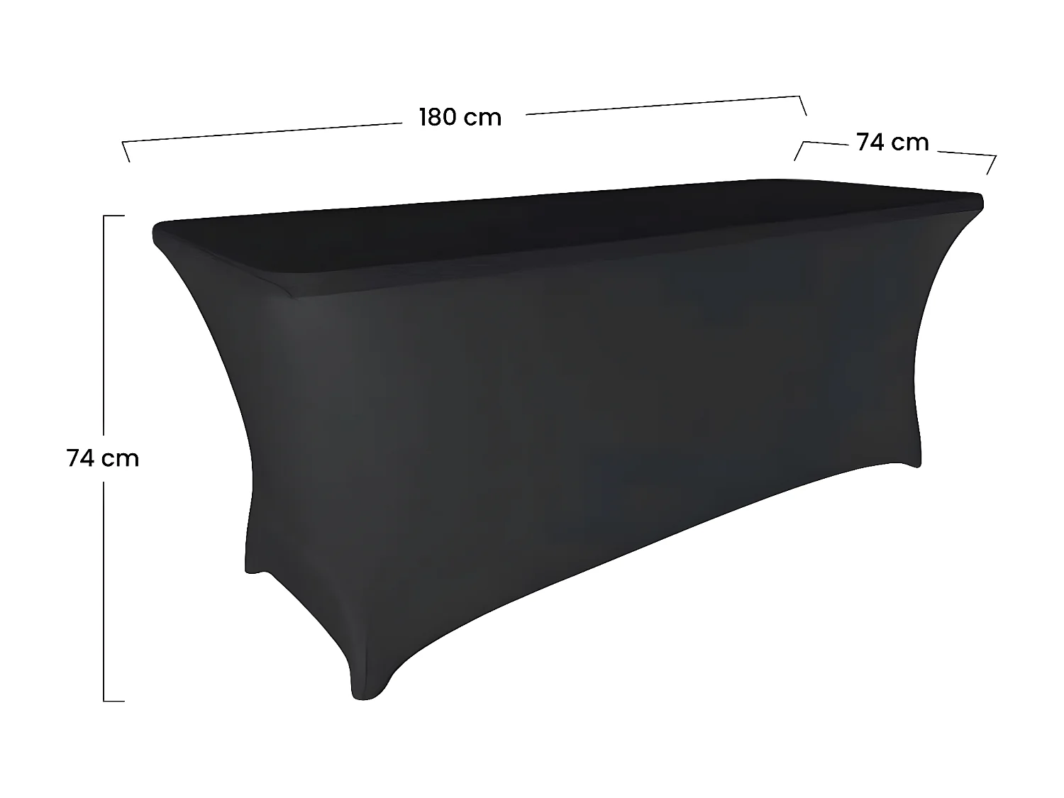 Copertura Protettiva per Tavolo Rettangolare 180x74x74cm Nero RDM Design&Basic
