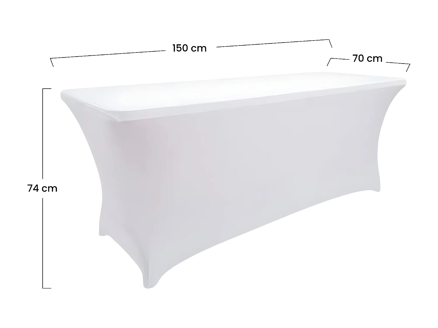 Copertura Protettiva per Tavolo Rettangolare 150x70x74cm Bianco RDM Design&Basic