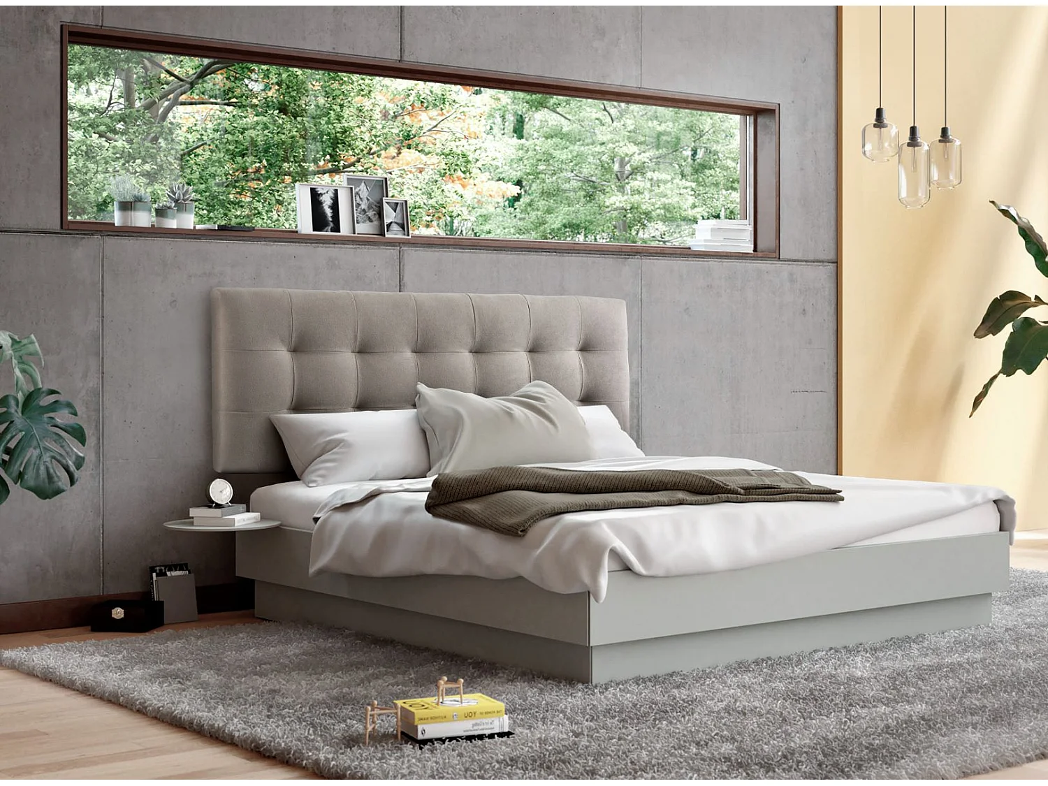 Cabecero de Cama 160 - 160x50x7 VERSALLES Tapizado Microfibra AquaClean Color Beige