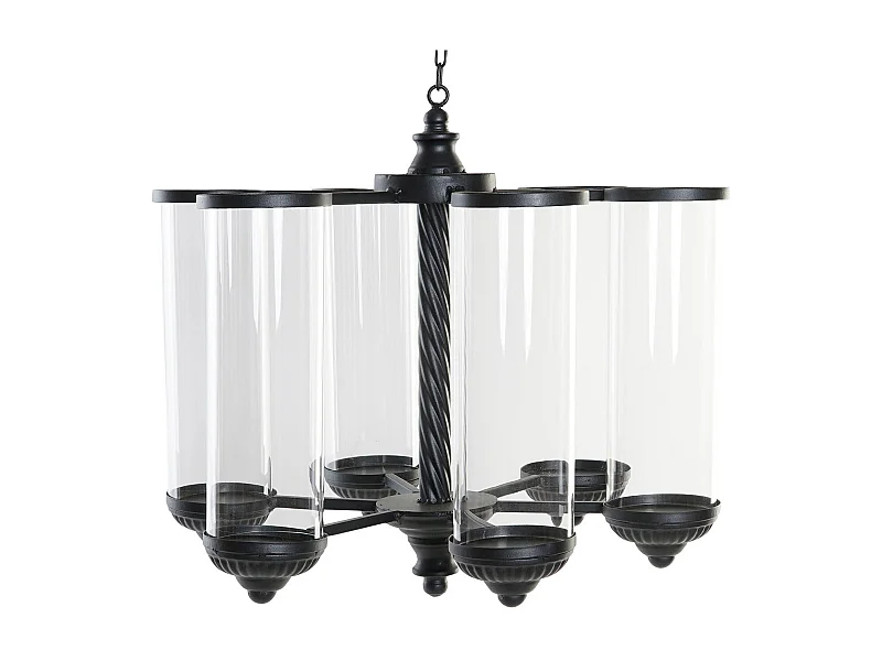 PORTAVELA METAL CRISTAL 53X53X52 TECHO NEGRO