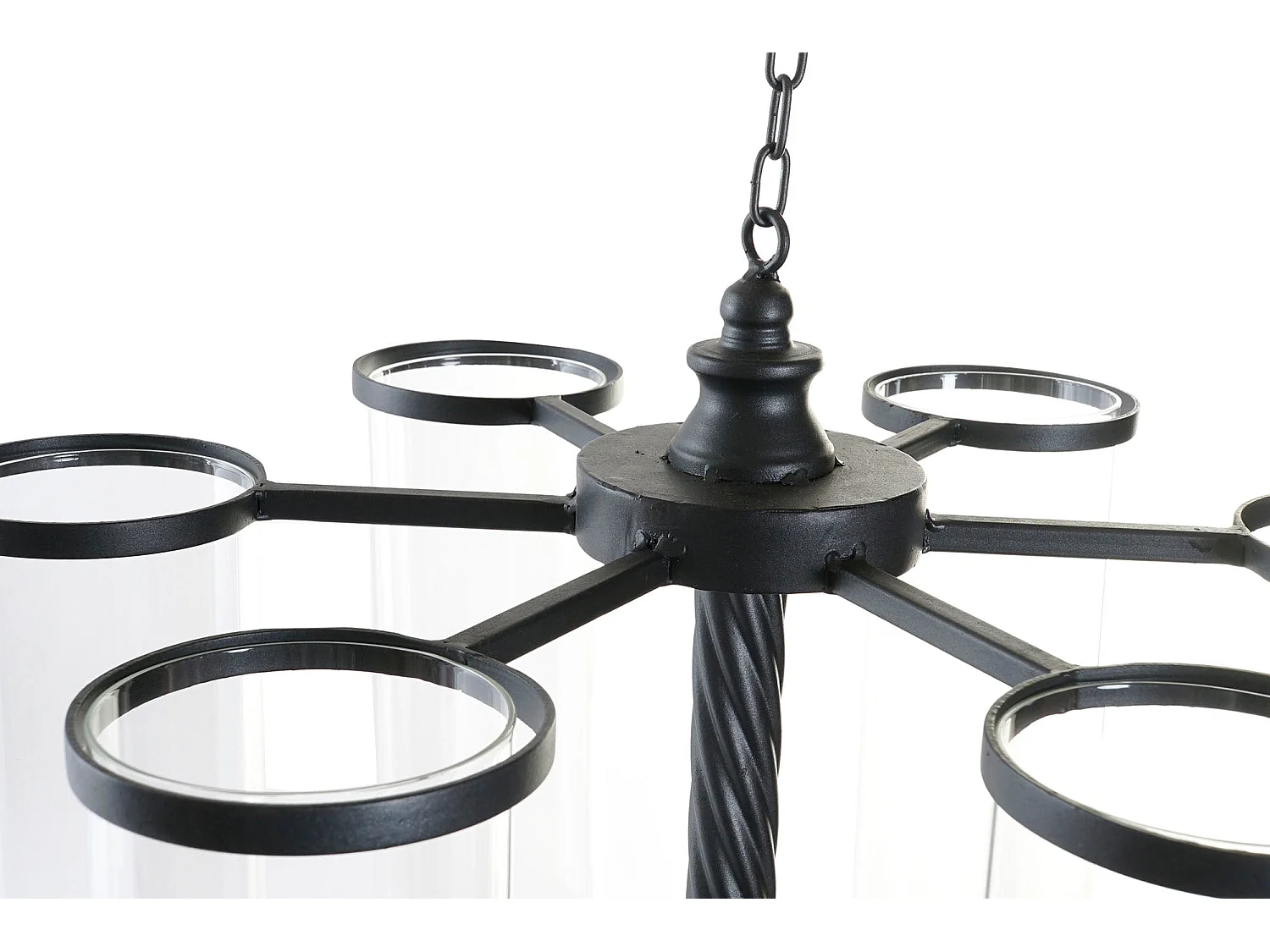 PORTAVELA METAL CRISTAL 53X53X52 TECHO NEGRO